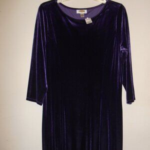 Talbots purple velvet dress, with tag